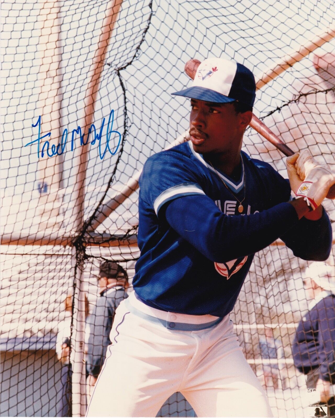 FRED MCGRIFF TORONTO BLUE JAYS ACTION SIGNED 8x10