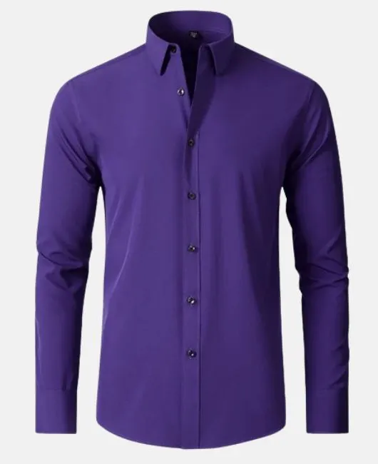 Business Solid Single Breasted Long Sleeve Shirt