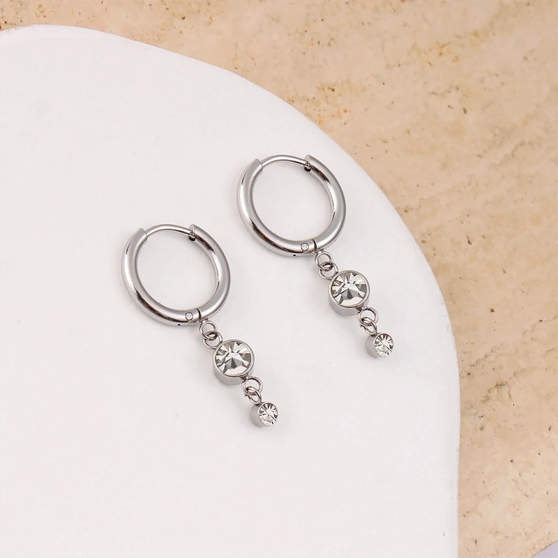 1 Pair Minimalist Circle 304 Stainless Steel 316 Stainless Steel  Drop Earrings