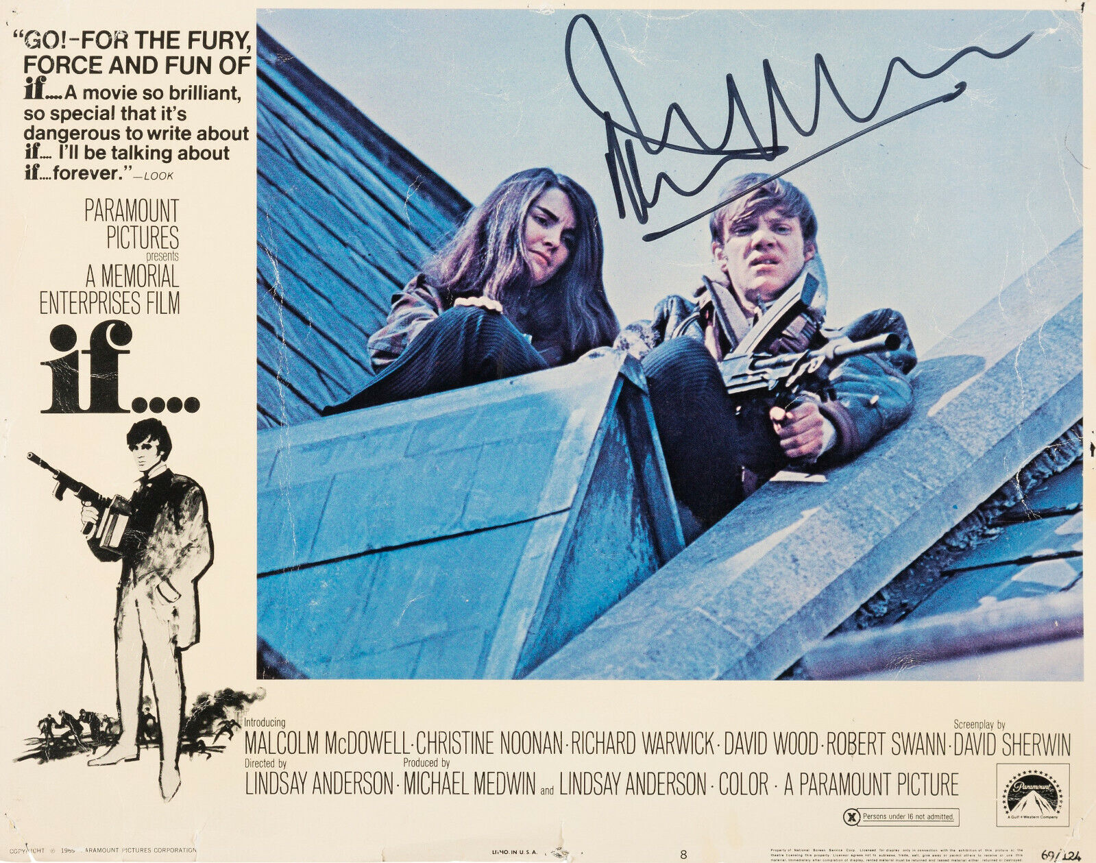 MALCOLM McDOWELL Signed Photo Poster paintinggraph - Film & TV Actor 'IF....' - preprint