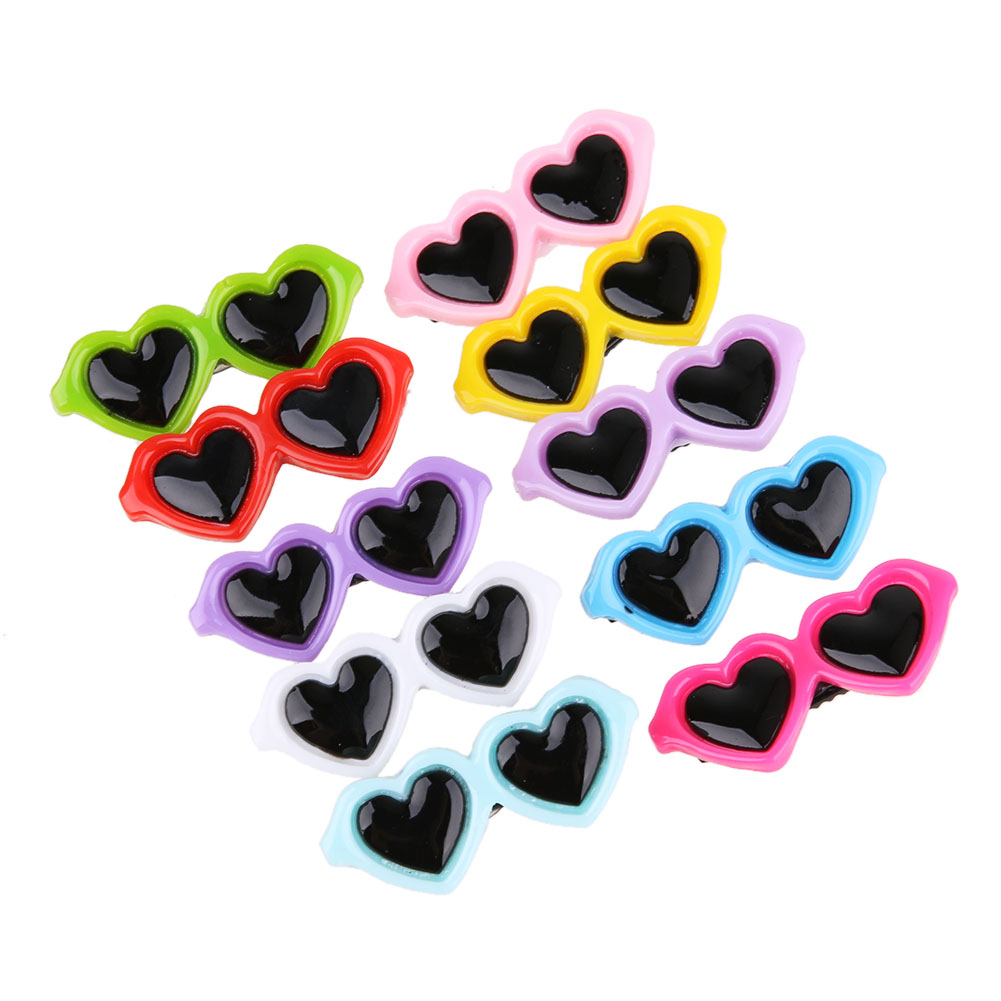 

10pcs/Set Pet Dog Bows Hair Clips Lovely Heart Sunglasses Hairpin Pet Dog, 501 Original