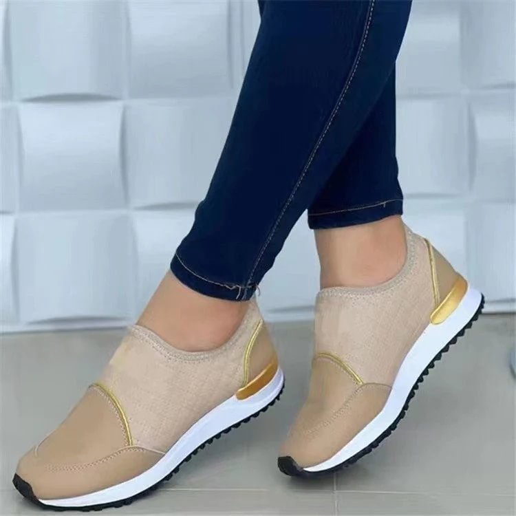 Colorblock Round Toe Flat Loafers