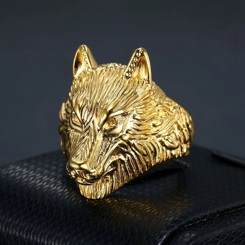 Hip-Hop Wolf Titanium Steel Men’s Rings