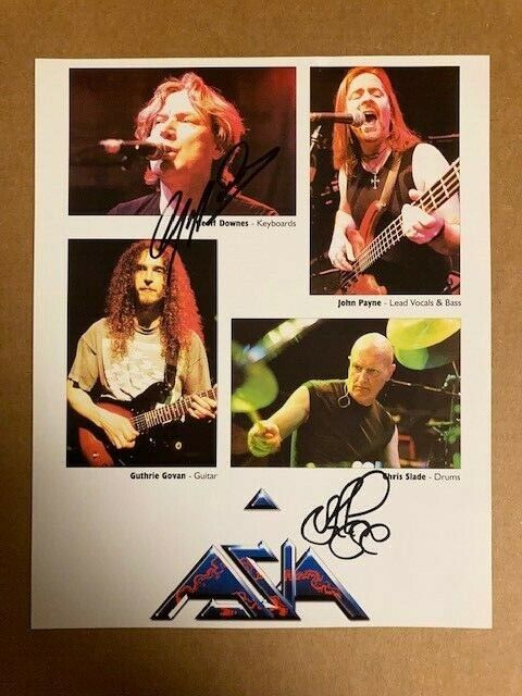 Asia English Rock Band Signed ~8x10 Photo Poster painting(2sig)Geoff Downes & Chris Slade COA