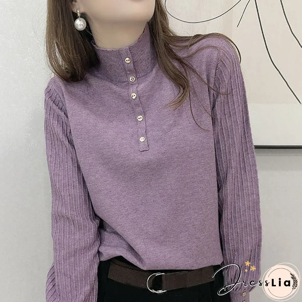 Half-neck Sweater Women's Loose-fitting Foreign-style Bottoming Sweater