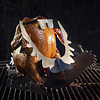 American Motorcycle Beer can chicken stand- BBQ, Grill or oven roasting, portable grilling gift.