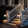 Outdoor Flower Pot Floor Lamp with Planter for Pathway Driveway Yard & Front Yard Decor Wall-Mount Solar Decorative Light Warm White Light Vintage Solared Porch Lights No Flowers Included