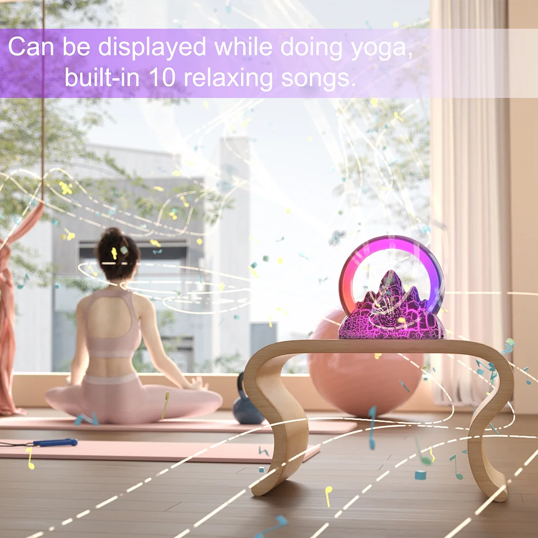 🎉Black Friday Sale🎉Wake-up lamp sunrise colorful flame mountain wireless charging atmosphere table lamp smart electronic alarm clock craft gift