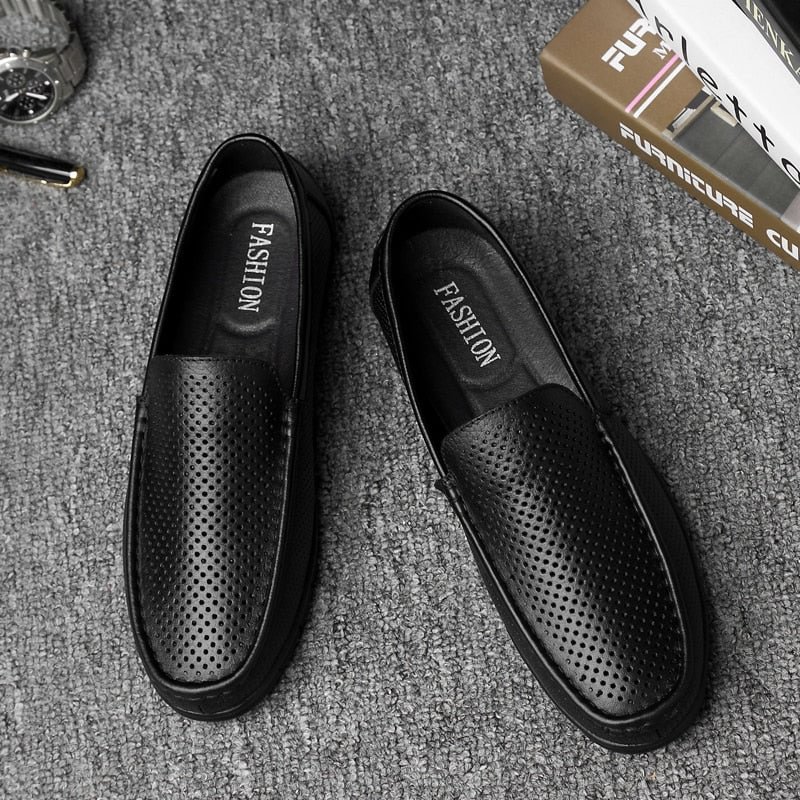 Breathable Size 36-47 Genuine Leather Mens Casual Shoes Luxury Brand Loafers Moccasins Men Comfort Slip on Soft Driving Shoes