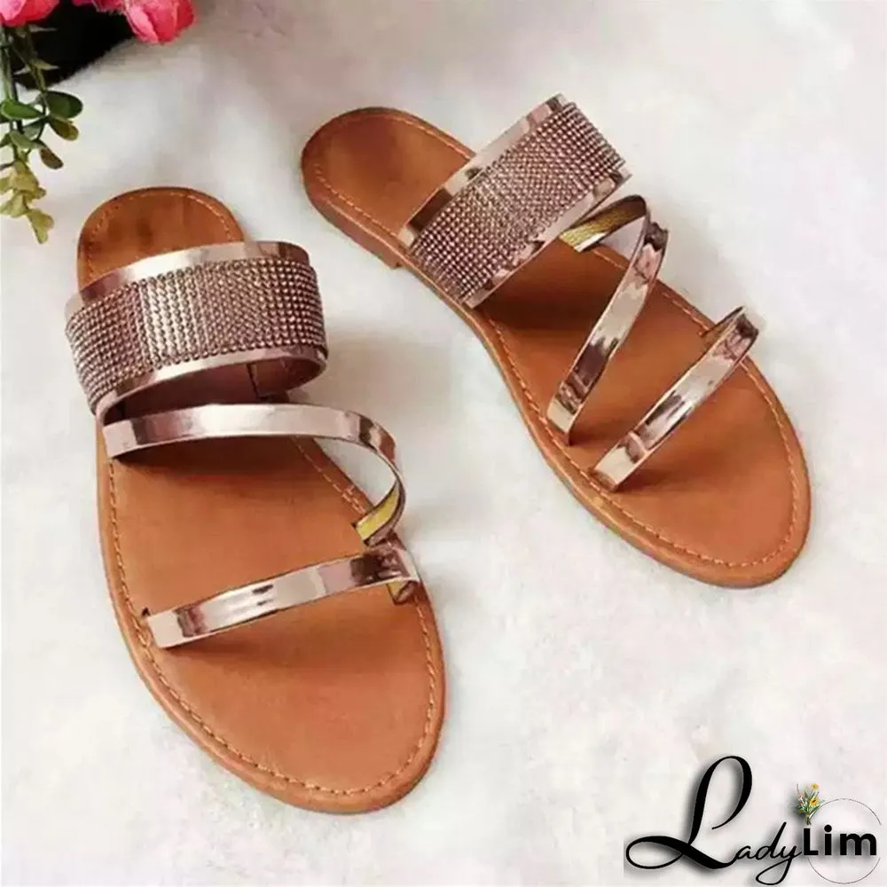Silver Fashion Casual Patchwork Rhinestone Round Comfortable Out Door Shoes