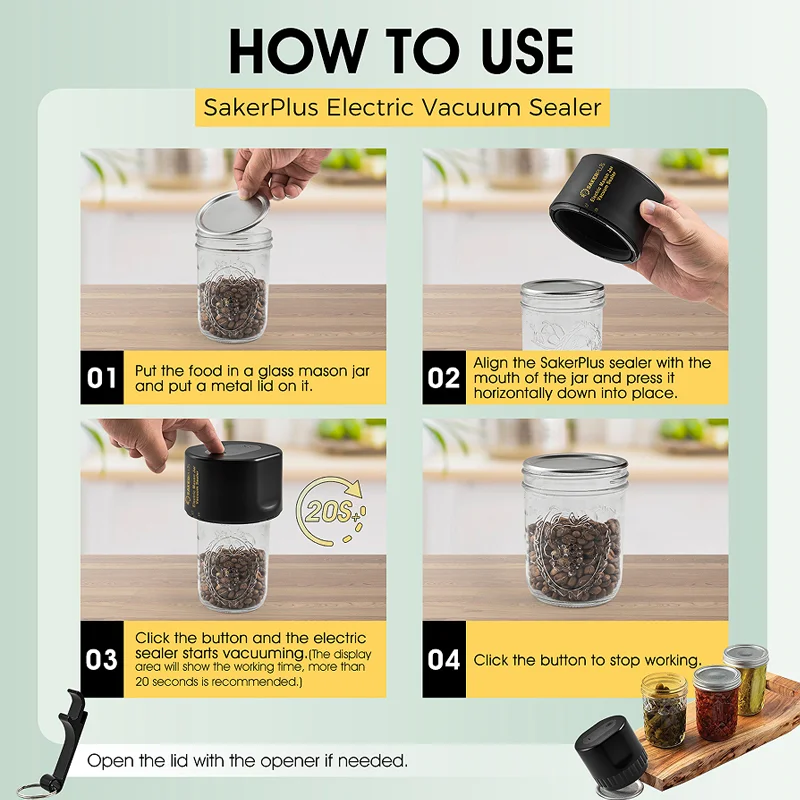 SAKER® Electric Vacuum Sealer For Mason Jars Christmas