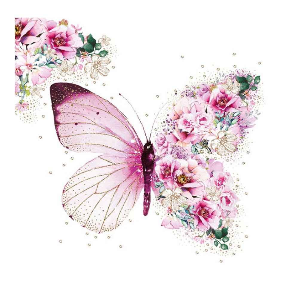 

40*40CM - Round Drill Diamond Painting - Butterfly, 501 Original