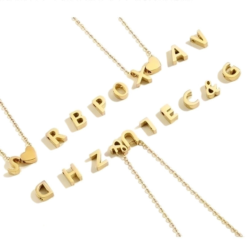 Stainless Steel Titanium Steel 14K Gold Plated Fashion Plating Letter Necklace