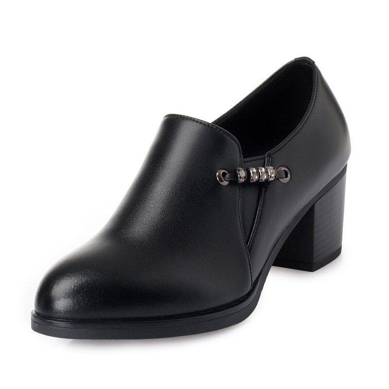 2022 Autumn Genuine Leather Women Office Shoes High-heeled Sexy Women Dress Shoes Big Size 41 42 43 Women Party Shoes