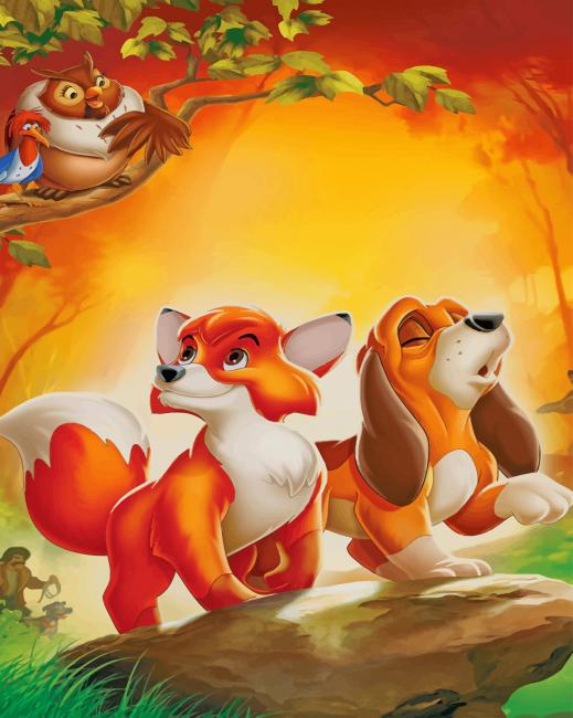 

Fox And The Hound French – Paint By Numbers - 40*50CM, 501 Original