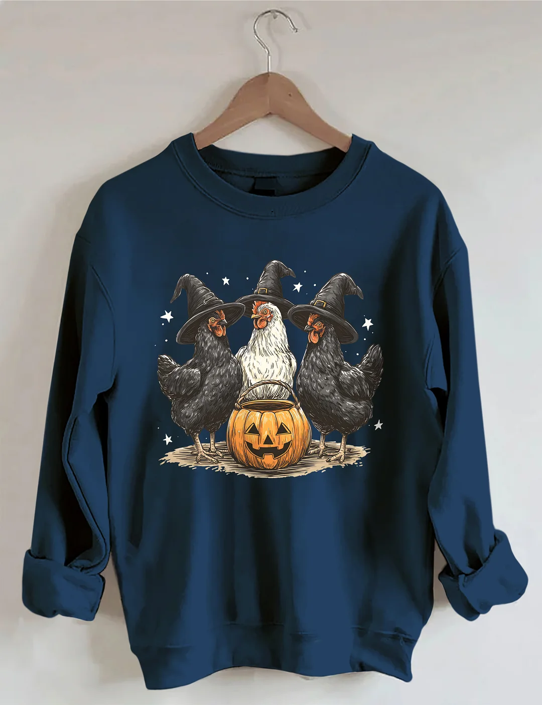 Pumpkin Chicken Fall Retro Halloween Sweatshirt