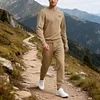 Mens 2 Piece Jacquard Sweatsuit Outfits Hoodie Sweatshirt & Joggers Sweatpants Set Tracksuit