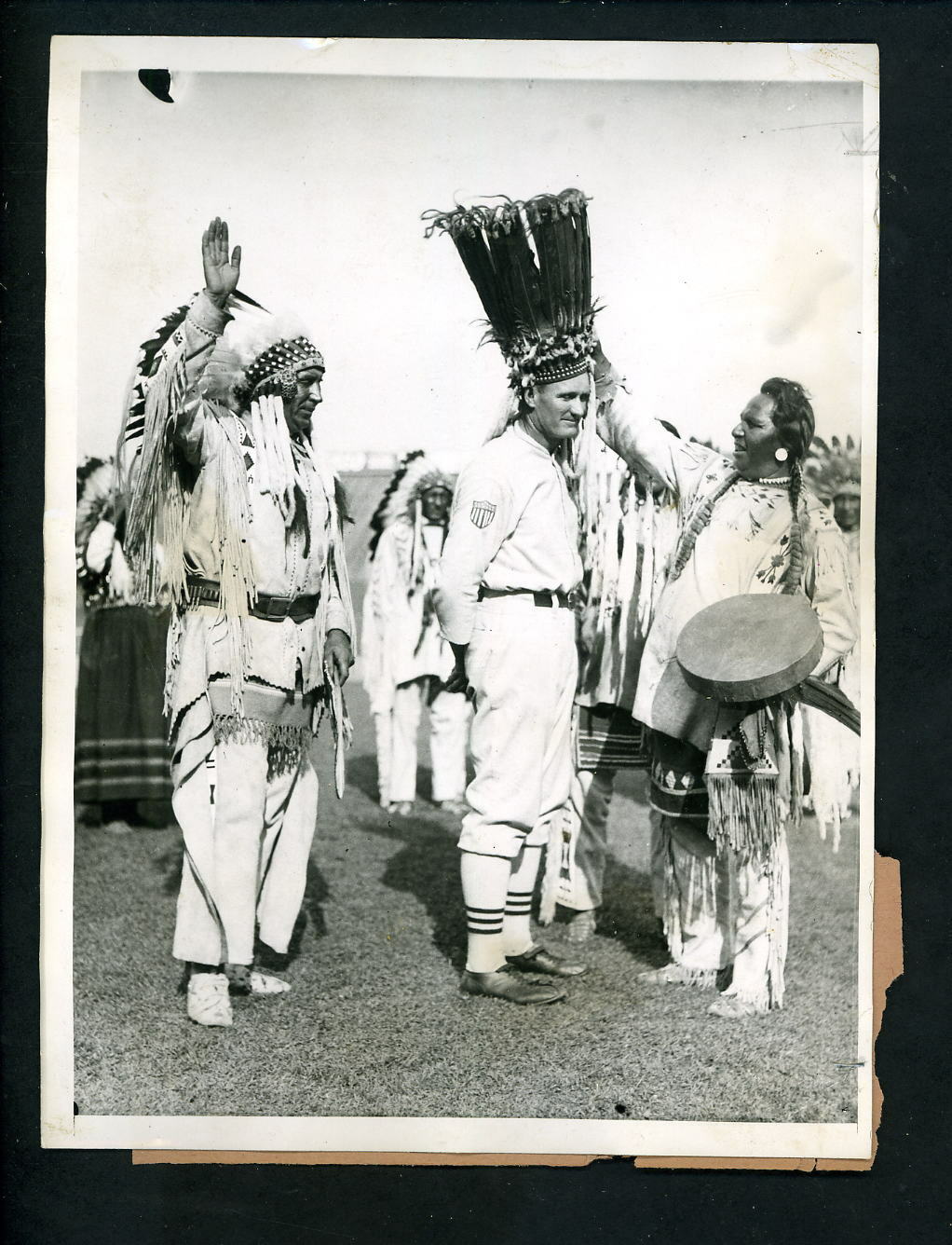 Walter Johnson made member Blackfeet 1927 Type 1 Press Photo Poster painting Washington Senators