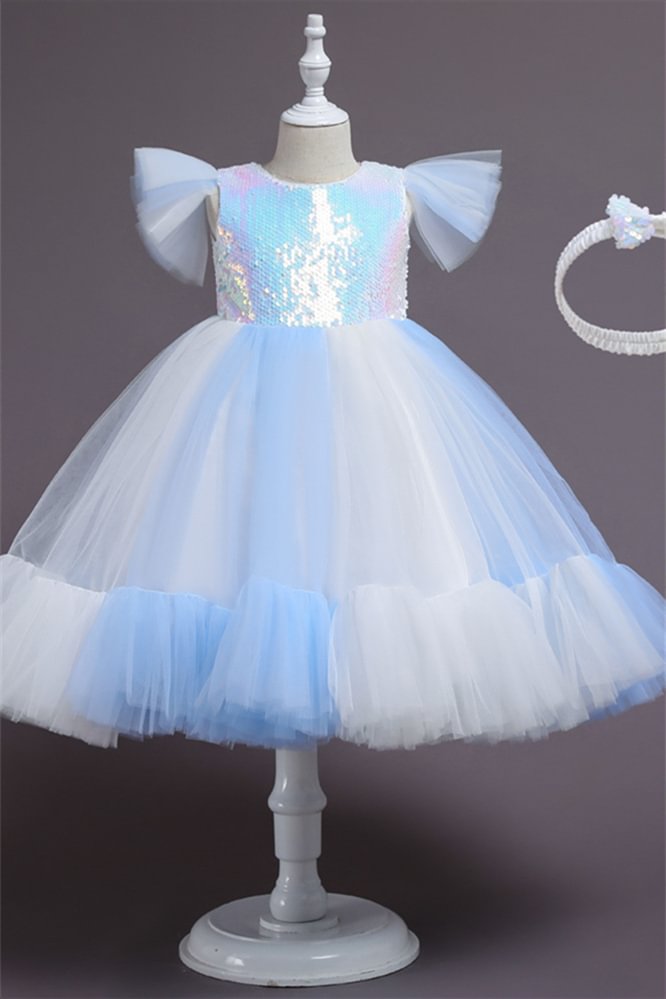 Luluslly Mix Color Tulle Little Girl Dress Sequins Long Online