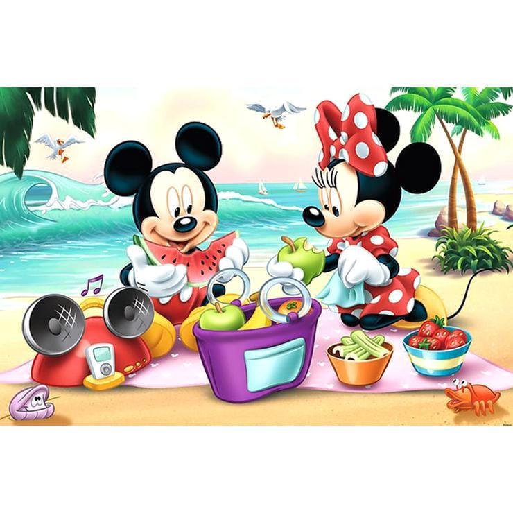 Full Round Diamond Painting Mickey Mouse and Minne Mouse (40*30cm)
