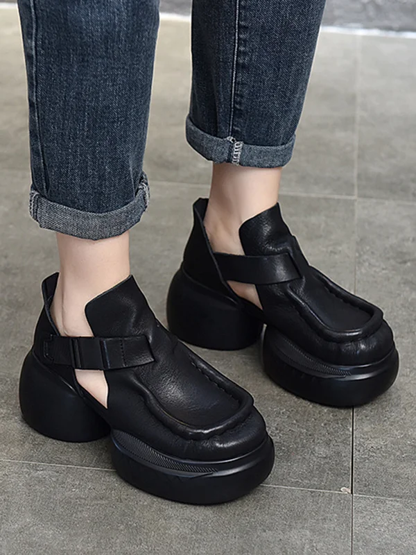 Closed-Toe Platform Shoes Sandals