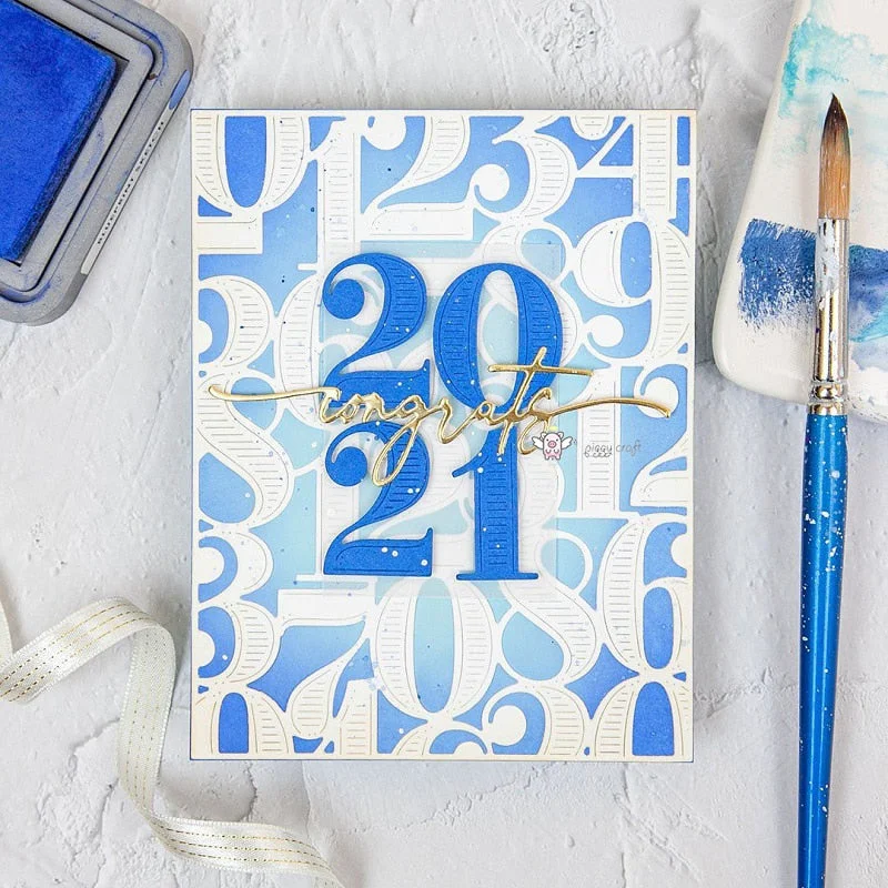 Piggy Craft metal cutting dies cut die mold Digital rectangular frame Scrapbook paper craft knife mould blade punch stencils die