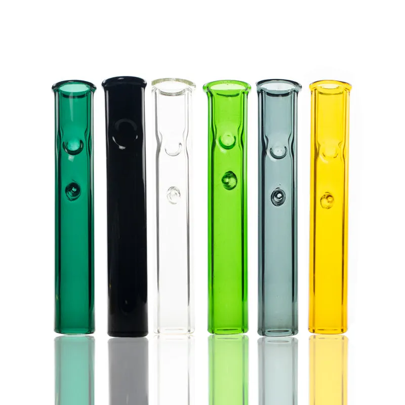6" length glass tube hand pipe multiple color