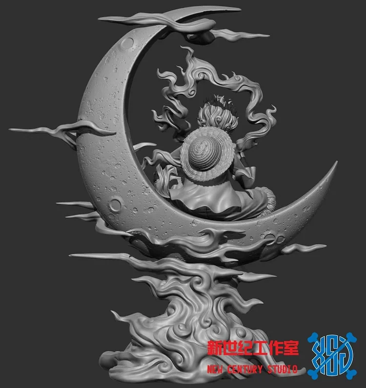 New Century Studio & Bull Studio - One Piece White Warrior Moon Nika Luffy Statue(GK)-