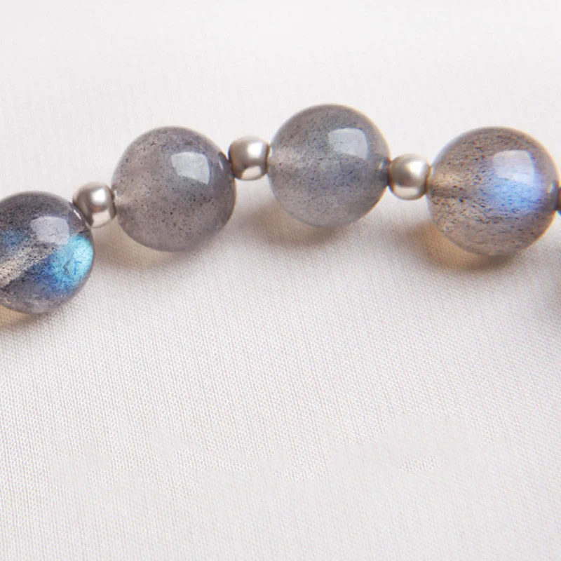 Moonstone Strawberry Quartz Flower Charm Bracelet