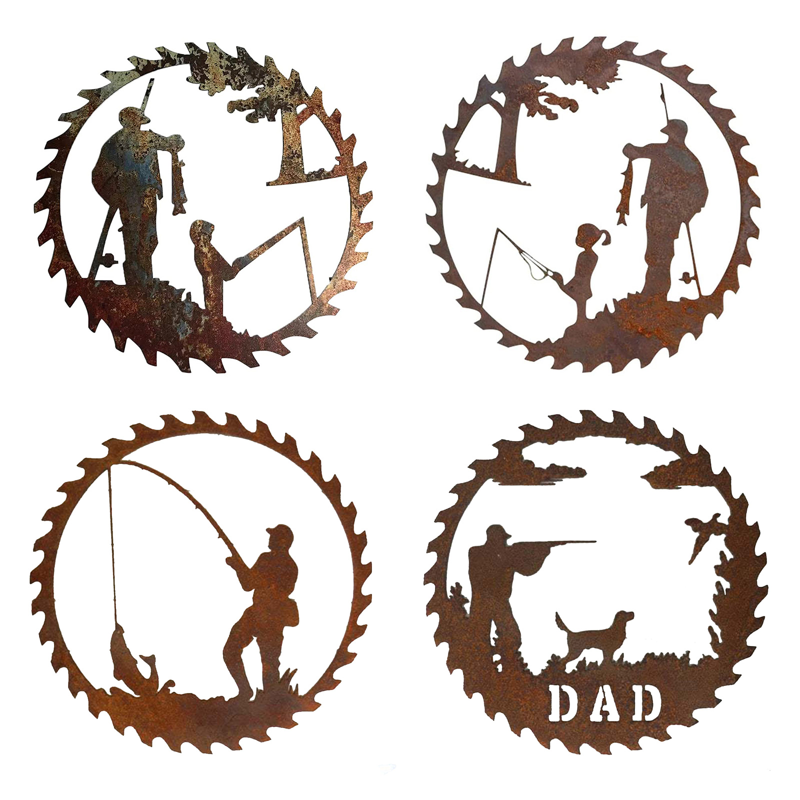 

Fathers Day Unique Gift Metal Wall Art Rustic Fishing Decor Hanging Artwork, 501 Original