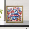 Diamond Painting Special Shaped Drill Independence Day With Frame(8.46x8.46inch)