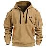 Men's Winter Zipper And Multi Pocket Sport Corduroy Sweatshirt