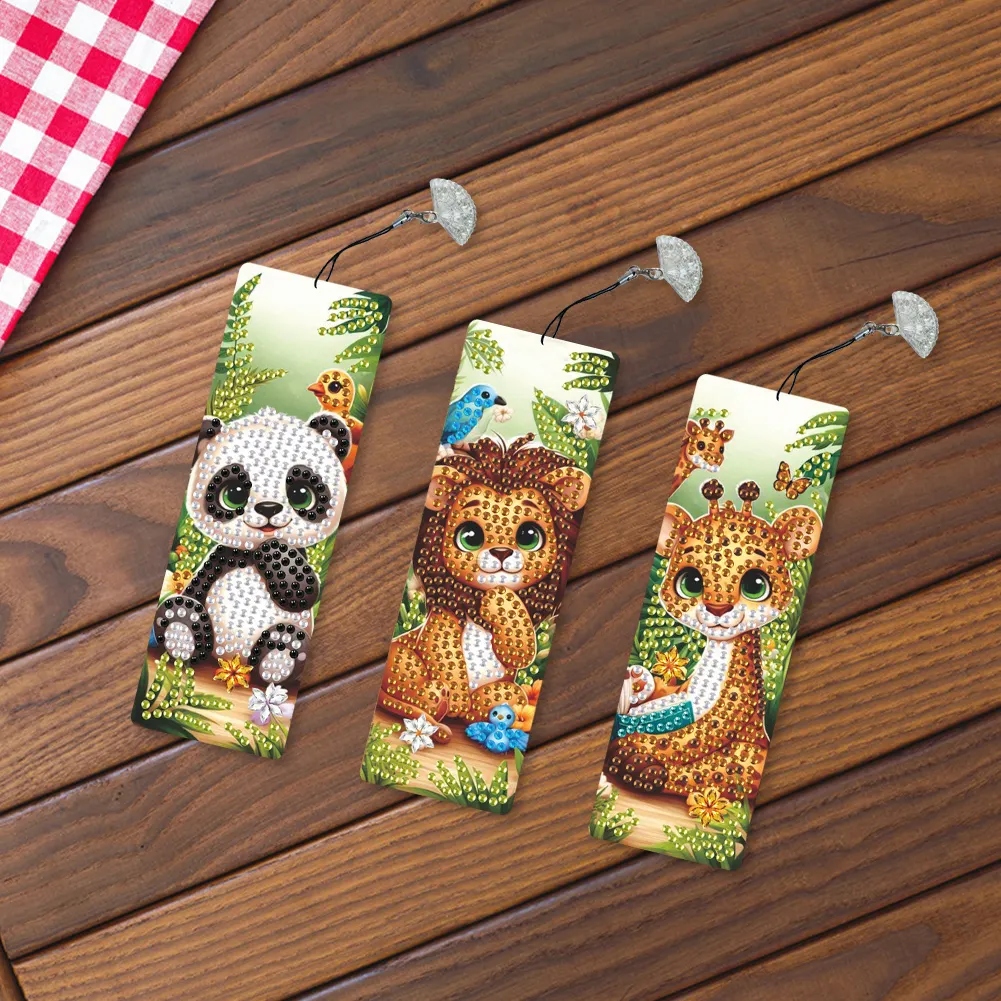 3Pcs Special Shape Animal Nature Diamond Painting Bookmark for Book Lovers 