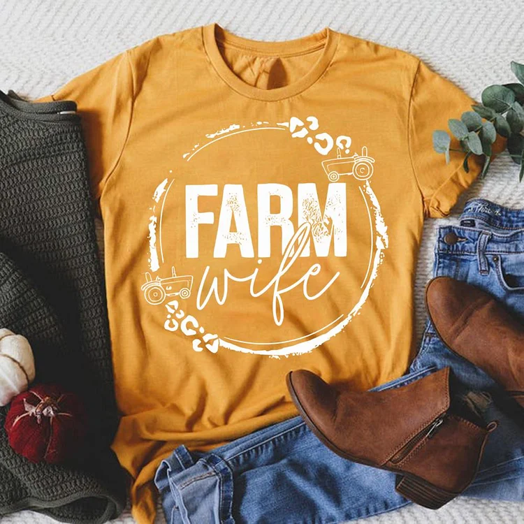 Farm Life Round Neck T-shirt-0024983