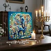 DIY Pearl Painting Elephant Herd with Frame for Home Wall Decor(25x25cm)