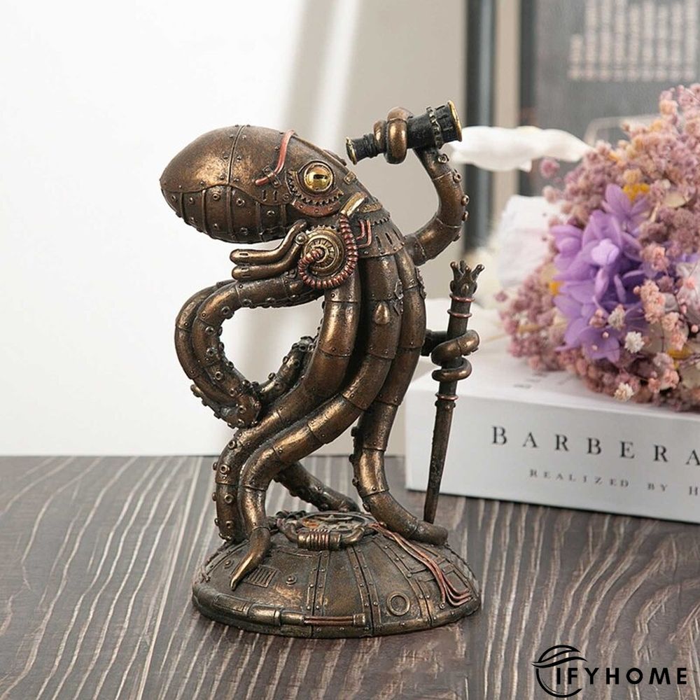 Steampunk Style Mechanical Traveler Octopus Sculpture | IFYHOME
