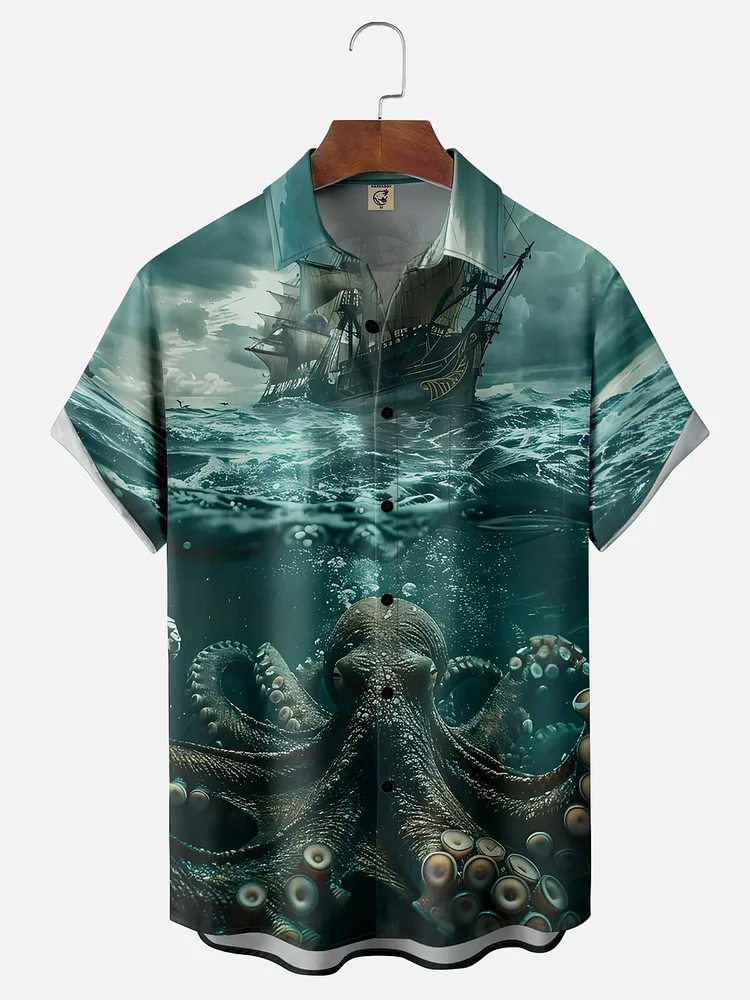 Simpfit Ocean Octopus Freizeithemd für Herren