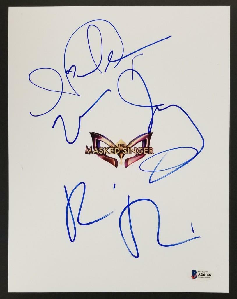 The Masked Singer signed 8.5x11 Photo Poster painting Thicke ~ Scherzinger ~Jeong~McCarthy~ BAS
