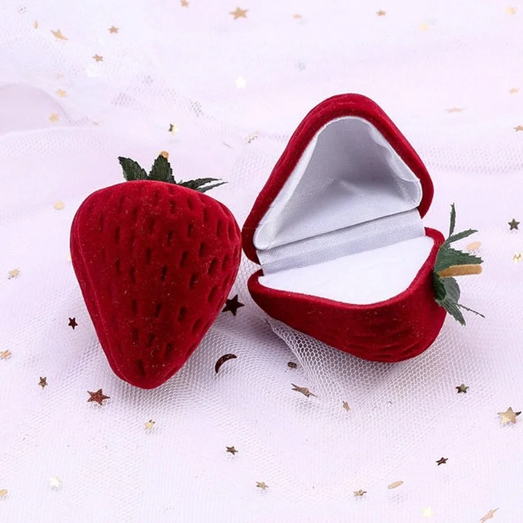 Strawberry Velvet Jewelry Box