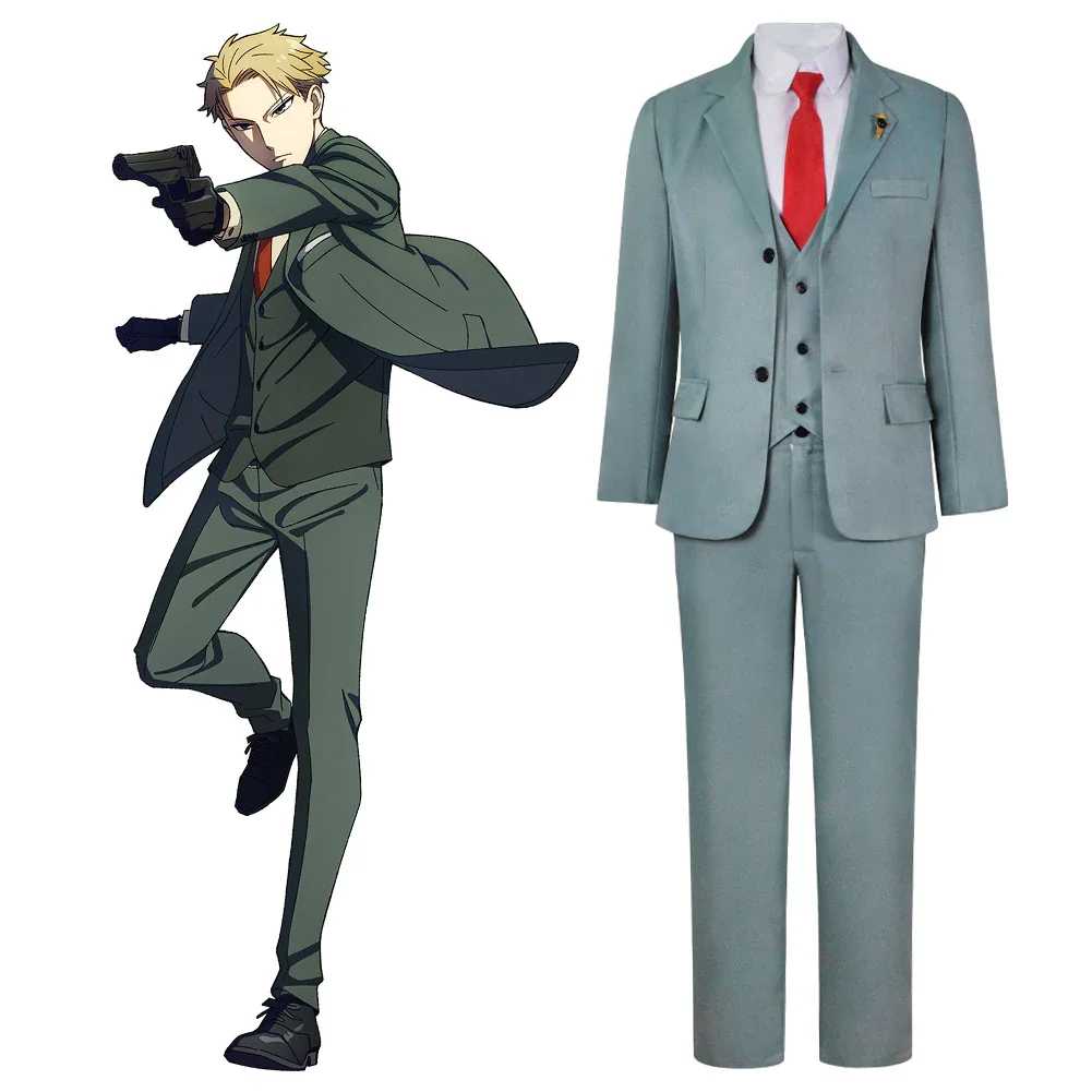 Anime SPY × FAMILY 2 Loid Forger Green Uniform Set Cosplay Costume Outfits Halloween Carnival Suit