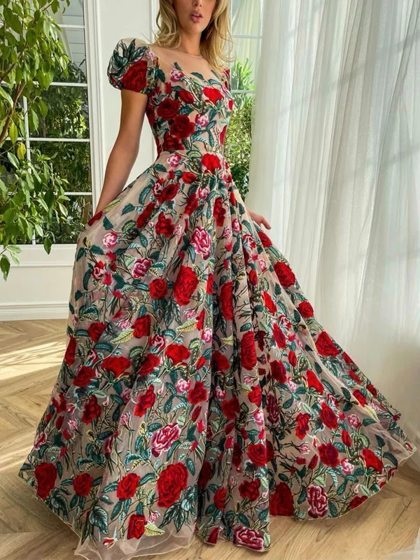 Crew Neck Print Maxi Dress