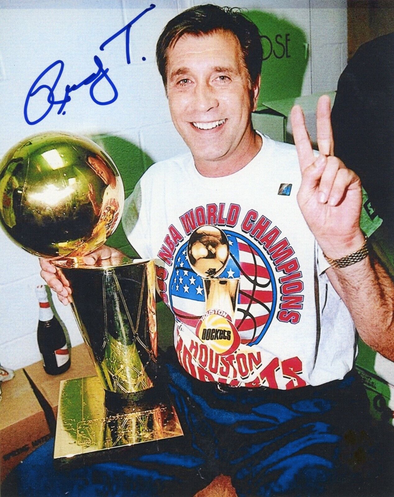 ~~ RUDY TOMJANOVICH Authentic Hand-Signed HOUSTON ROCKETS