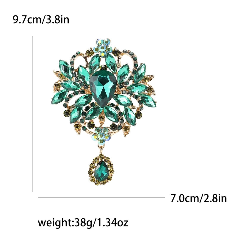 Elegant Retro Pin Geometric Alloy Inlay Rhinestones Glass Women’s Brooches