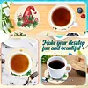 8Pcs Christmas Tree DIY Wood Diamond Painting Coasters Kit with Round Base