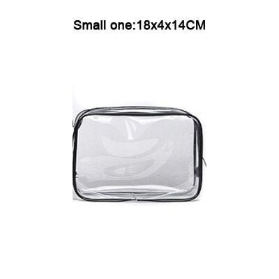 Travel Transparent Cosmetic Bag Makeup Bag Make Up Organizer Wash Toiletry Kit Case Waterproof PVC Clear Beach Bag Pouch Handbag