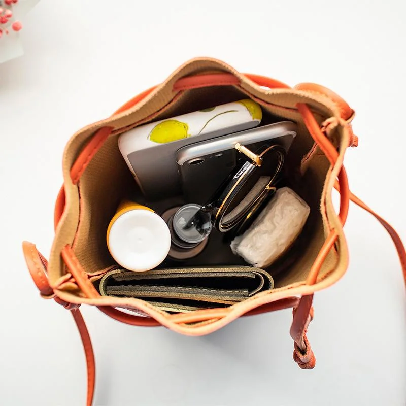 Women's Bag Fashion Woven Bucket Bag Slung Mobile Phone Bag Ladies Shoulder Bag