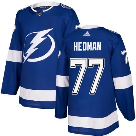 Men's  Tampa Bay Lightning #77 Victor Hedman Blue Stitched NHL Jersey