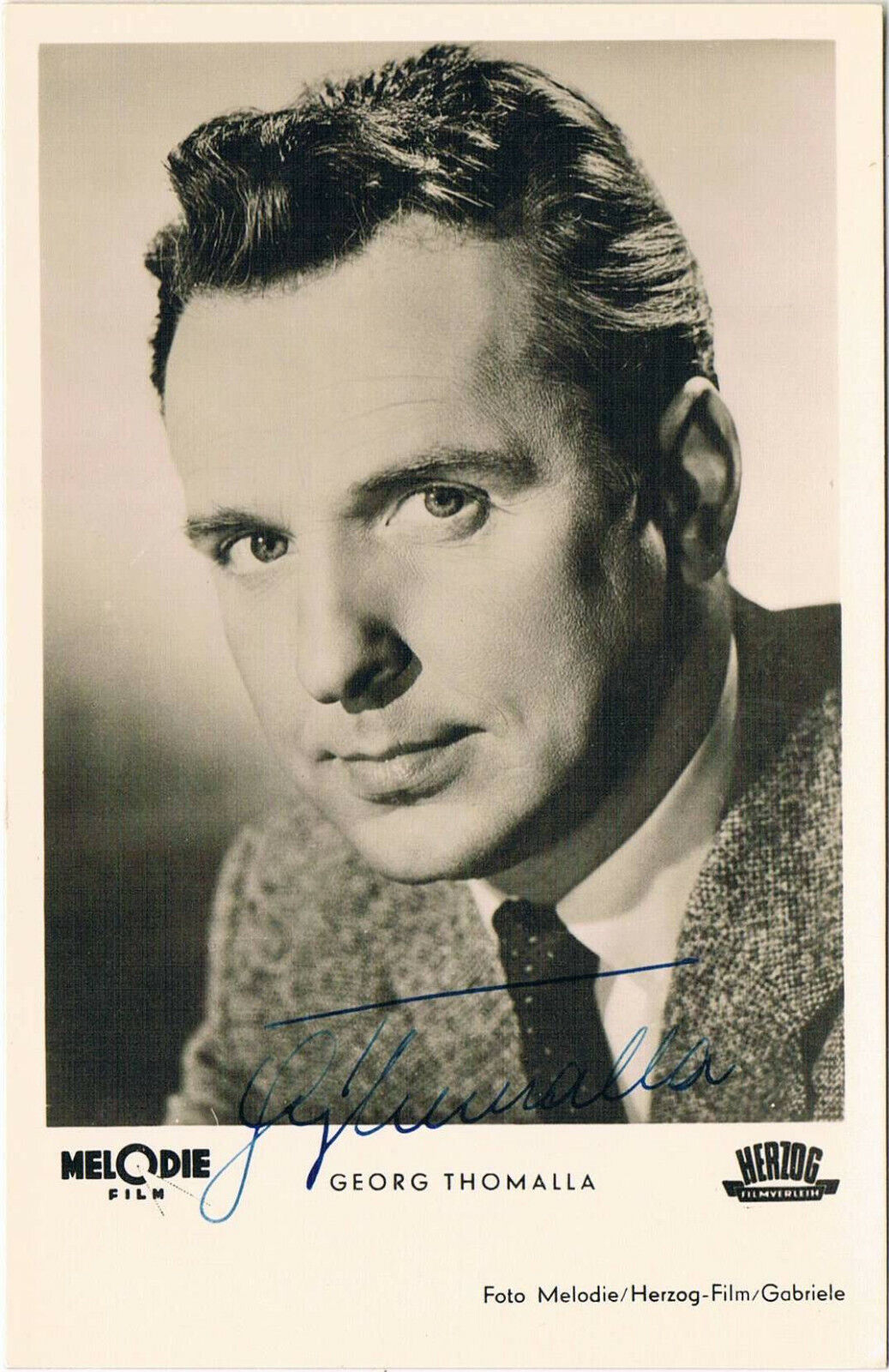 Georg Thomalla 1915-99 autograph signed postcard Photo Poster painting 3.5x5.5