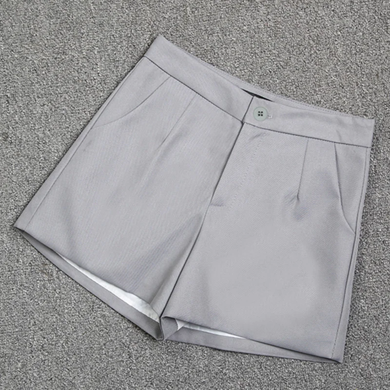 Toloer Toloer And Summer Slim Show Thin Shorts Female Blue New 2024 Korean Version Design Sense Casual A Word Wear Wide-Leg Pants-Outfit Ideas