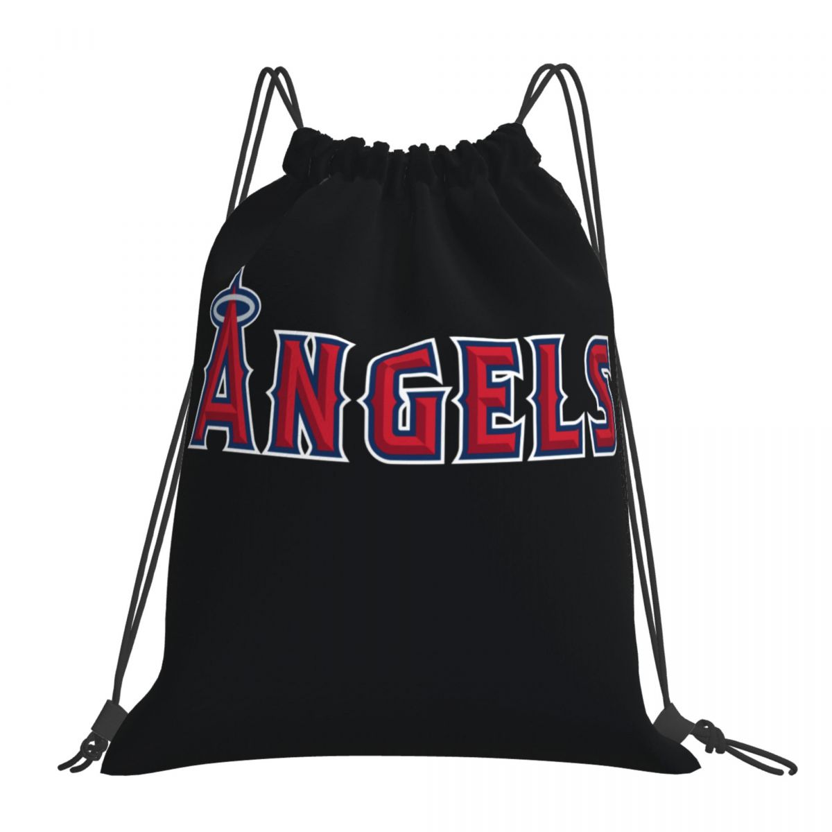 Los Angeles Angels Wordmark Waterproof Adjustable Lightweight Gym Drawstring Bag